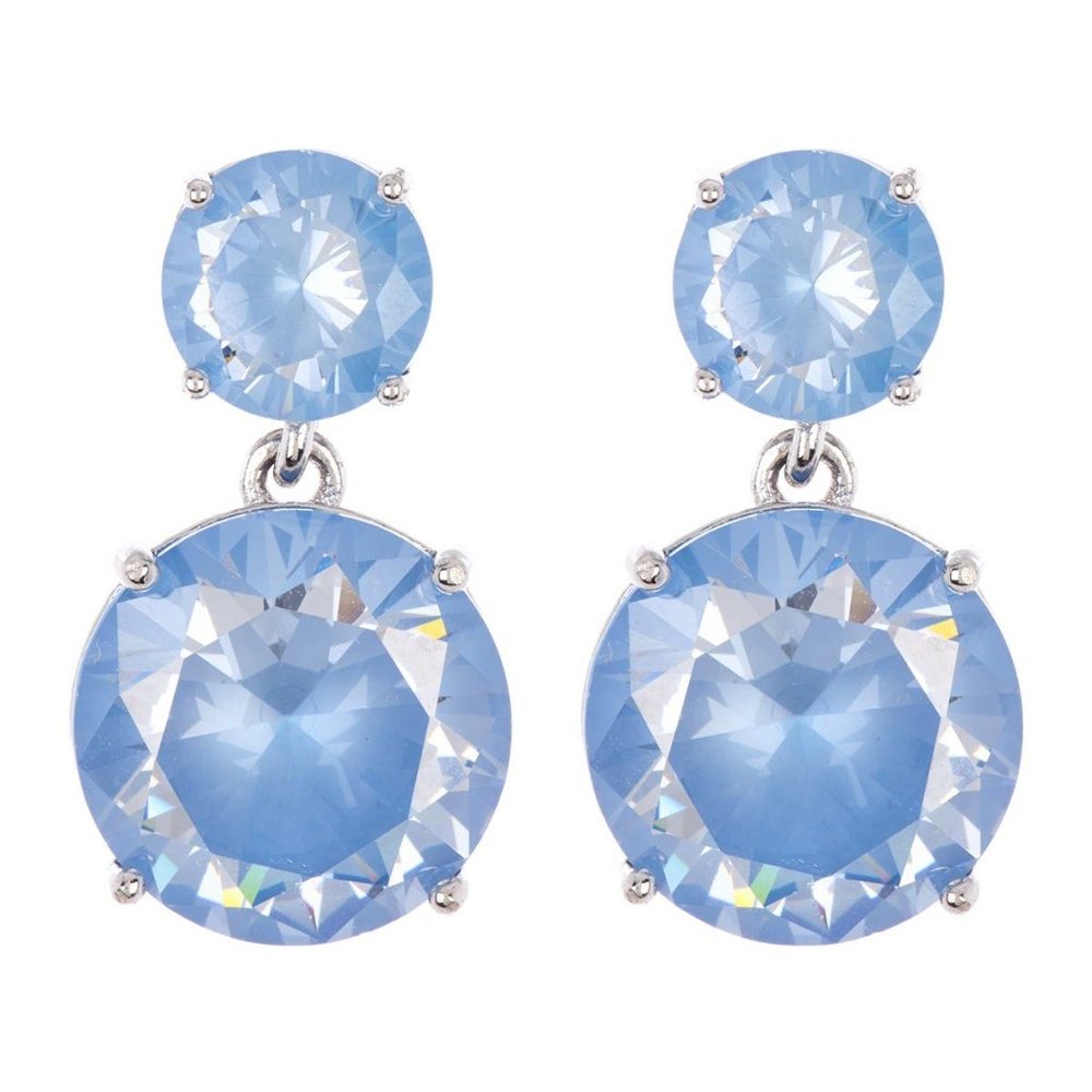 NEW Kate Spade Double Drop Blue Crystal Earrings - Picture 1 of 4